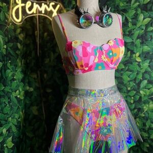 Iridescent Hologram Skirt | Festival Rave | Coachella Outfit